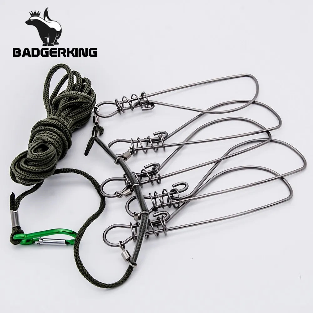 5 Meters Kukan Fish Lock fly Fishing Accessories  Stainless Steel fish holder Sea River Outdoor Sport Camping  Fishing Tackle