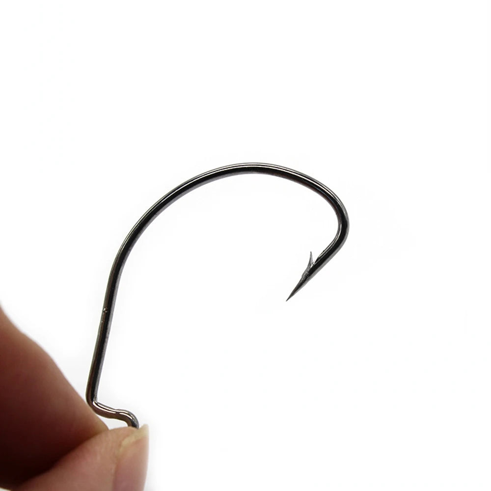 20pcs/lot High Carbon Steel Offset Hook Karpervissen Fishhooks Lure Softjerk  8#~-5/0 Anzuelos Pesca Jig Hooks Fishing Tackle