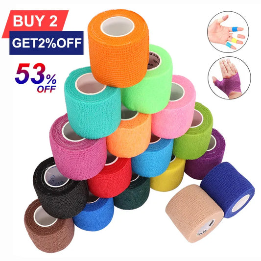 COYOCO Colorful Sport Self Adhesive Elastic Bandage Wrap Tape 4.8m Elastoplast For Knee Support Pads Finger Ankle Palm Shoulder