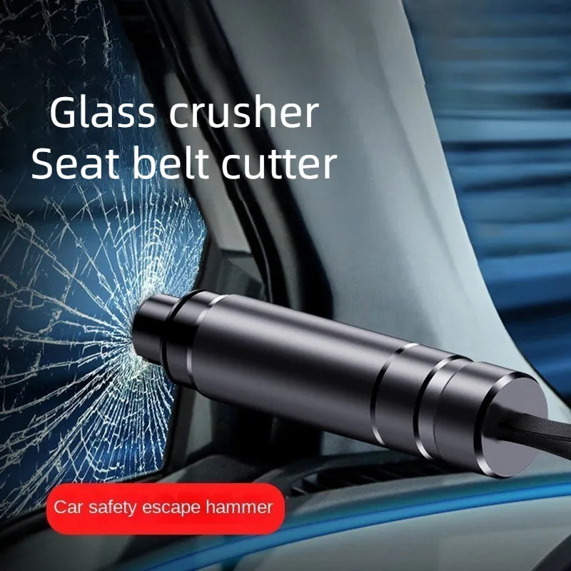 Car Safety Hammer Auto Emergency Glass Window Breaker Seat Belt Cutter Life-Saving Car Emergency Aluminum Alloy Escape Hammer