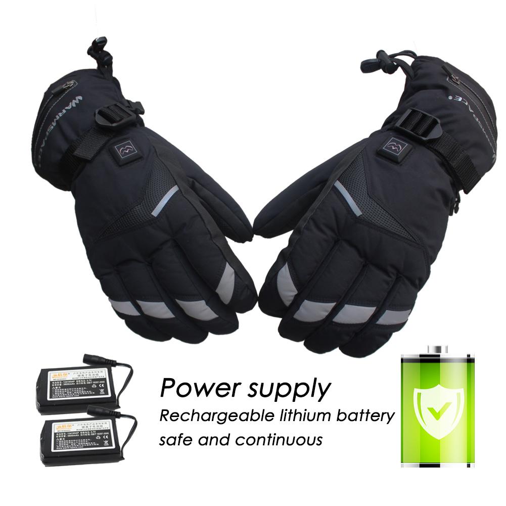 Men Women Motorcycle Electric Heated Gloves Temperature 5 Speed Adjustment USB Hand Warmer Safety For Skiing Hiking Camping