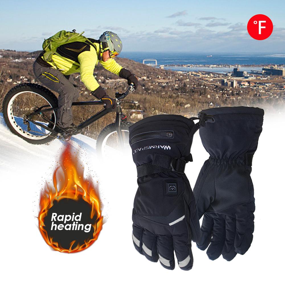 Men Women Motorcycle Electric Heated Gloves Temperature 5 Speed Adjustment USB Hand Warmer Safety For Skiing Hiking Camping