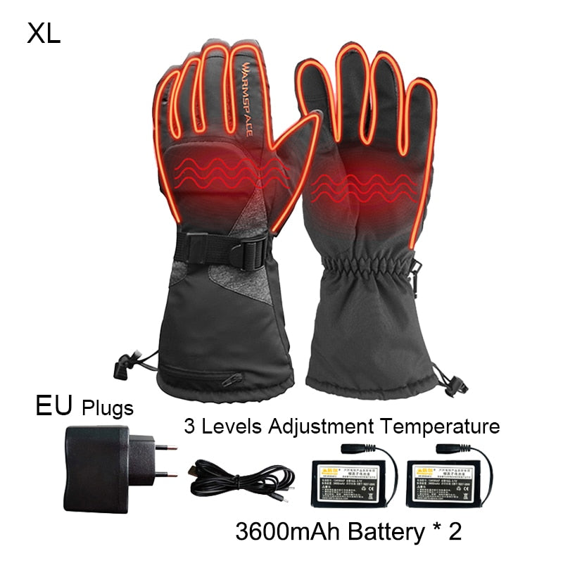 Men Women Motorcycle Electric Heated Gloves Temperature 5 Speed Adjustment USB Hand Warmer Safety For Skiing Hiking Camping