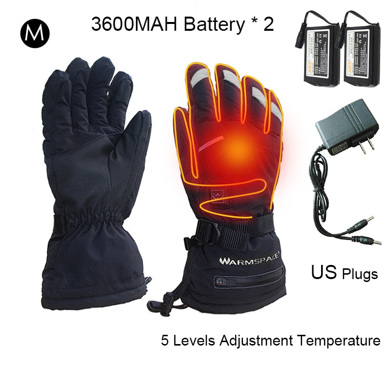 Men Women Motorcycle Electric Heated Gloves Temperature 5 Speed Adjustment USB Hand Warmer Safety For Skiing Hiking Camping