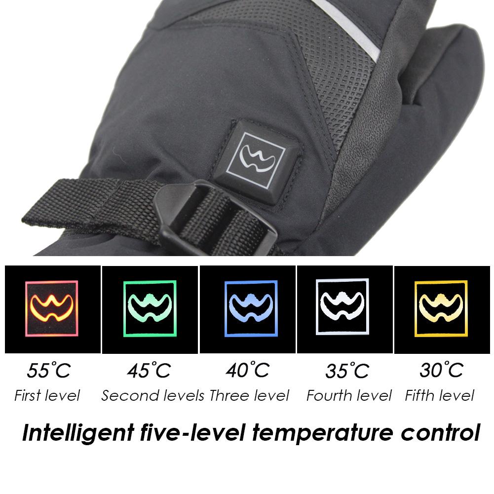 Men Women Motorcycle Electric Heated Gloves Temperature 5 Speed Adjustment USB Hand Warmer Safety For Skiing Hiking Camping