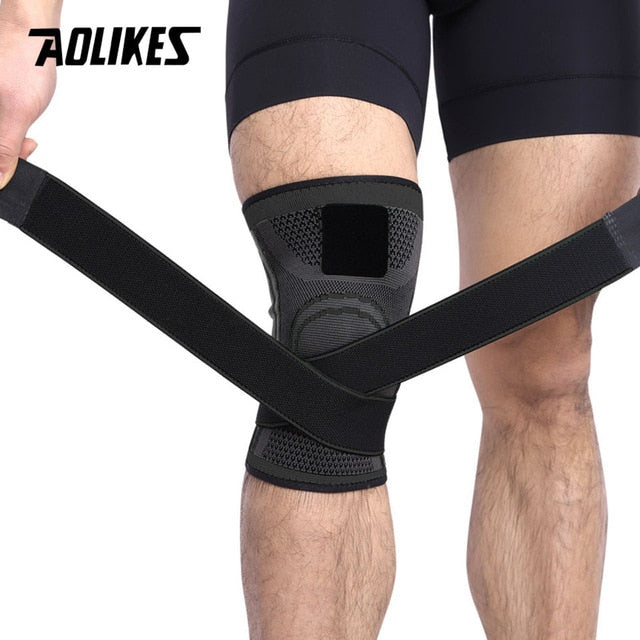 AOLIKES 1PCS 2021 Knee Support Professional Protective Sports Knee Pad Breathable Bandage Knee Brace Basketball Tennis Cycling