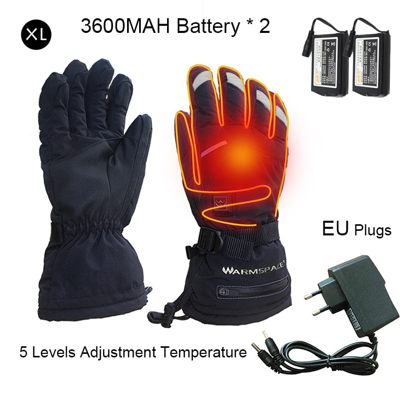 Men Women Motorcycle Electric Heated Gloves Temperature 5 Speed Adjustment USB Hand Warmer Safety For Skiing Hiking Camping