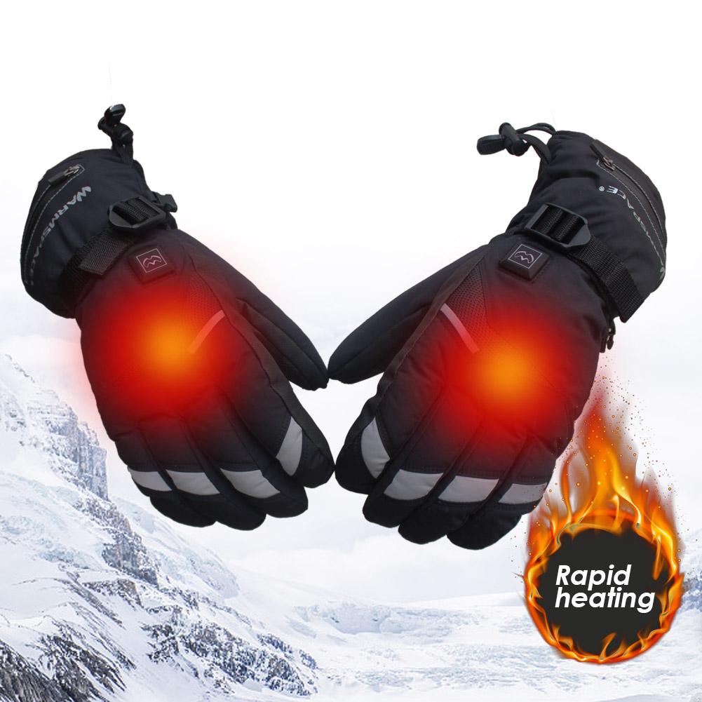 Men Women Motorcycle Electric Heated Gloves Temperature 5 Speed Adjustment USB Hand Warmer Safety For Skiing Hiking Camping