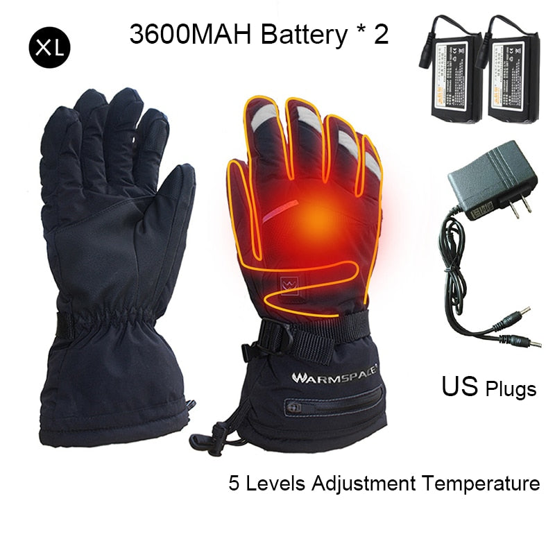 Men Women Motorcycle Electric Heated Gloves Temperature 5 Speed Adjustment USB Hand Warmer Safety For Skiing Hiking Camping