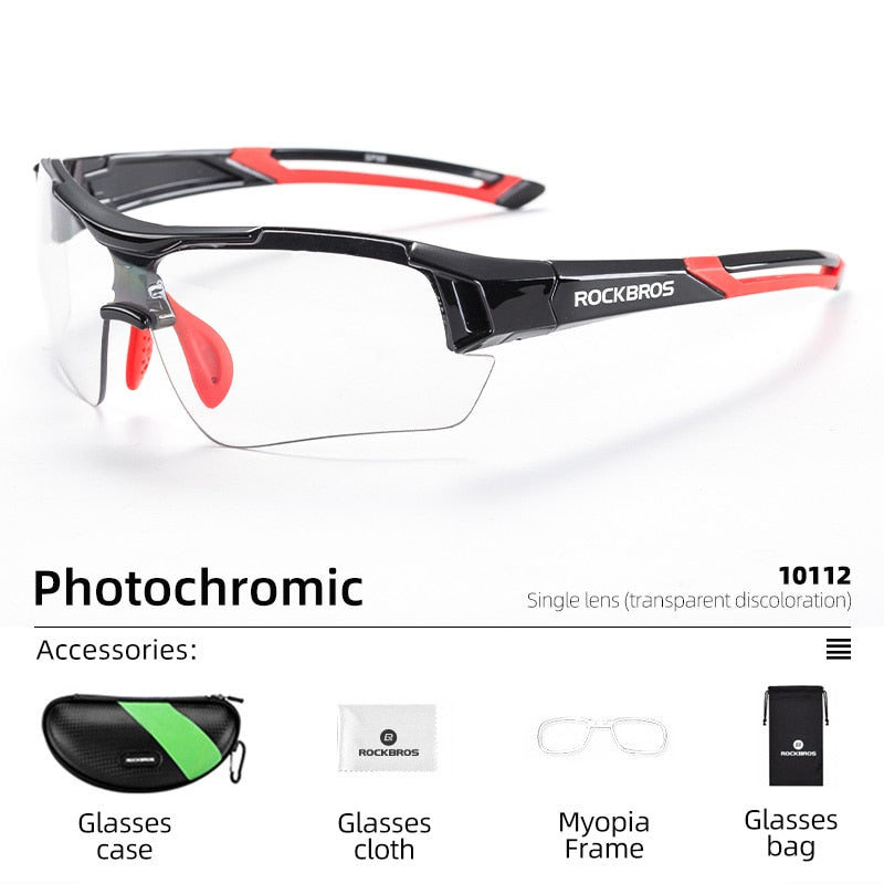 ROCKBROS Photochromic Cycling Glasses Bike Bicycle Glasses Sports Men&#39;s Sunglasses MTB Road Cycling Eyewear Protection Goggles